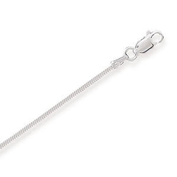 Sterling Silver 20 Inch Square Snake Chain Necklace 1.2mm Wide With Lobster Clasp
