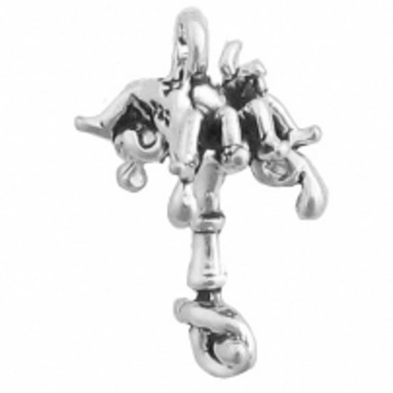 Sterling Silver 20" Unisex 1.5mm Box Chain 3D Itsy Bitsy Spider On A Water Spout Pendant Necklace