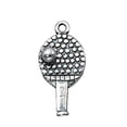 thumbnail image 1 of Sterling Silver 20" Unisex 1.5mm Box Chain 3D Ping Pong Paddle Ball Table Tennis Pendant Necklace, 1 of 2