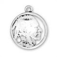 thumbnail image 1 of Sterling Silver 20" Unisex 1.5mm Box Chain 3D Reproduction Cutout Indian Head Nickel Pendant Necklace, 1 of 2