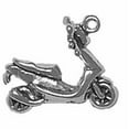 thumbnail image 1 of Sterling Silver 20" Unisex 1.5mm Box Chain 3D Ride On Moped Motor Scooter Pendant Necklace, 1 of 2