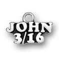 thumbnail image 1 of Sterling Silver 20" Unisex 1.5mm Box Chain John 3:16 Bible Memory Verse Word Pendant Necklace, 1 of 2