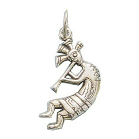 Sterling Silver 20" Unisex 1.5mm Box Chain Kokopelli Pendant Necklace