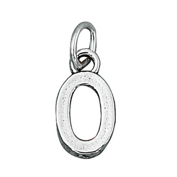 Sterling Silver 20" Unisex 1.5mm Box Chain Small Number Zero 0 Pendant Necklace