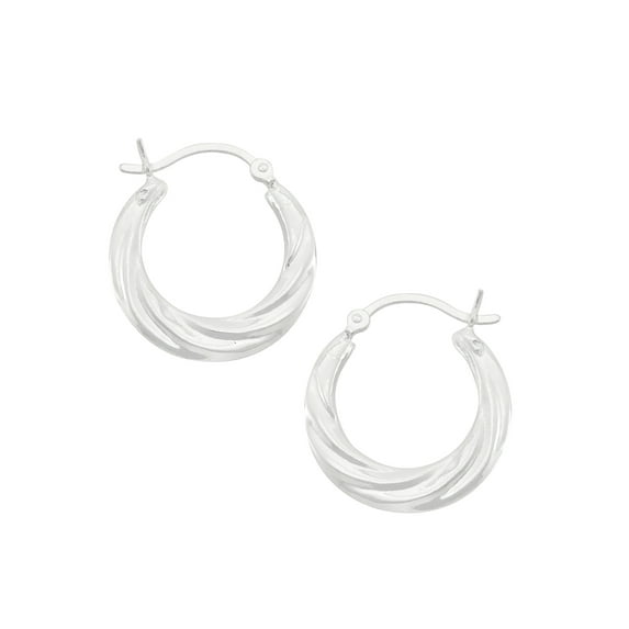 Sterling Silver 20mm Graduated Twist Hoop Earrings
