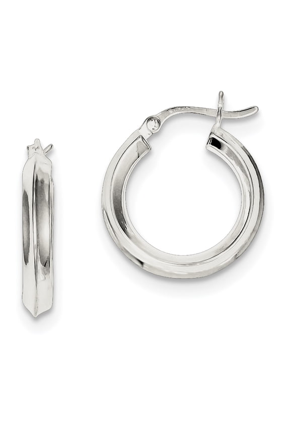 Sterling Silver 20mm Knife Edge Hoop Earrings