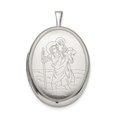 thumbnail image 1 of Sterling Silver 20mm St. Christopher Oval Locket - 4.1 Grams, 1 of 2