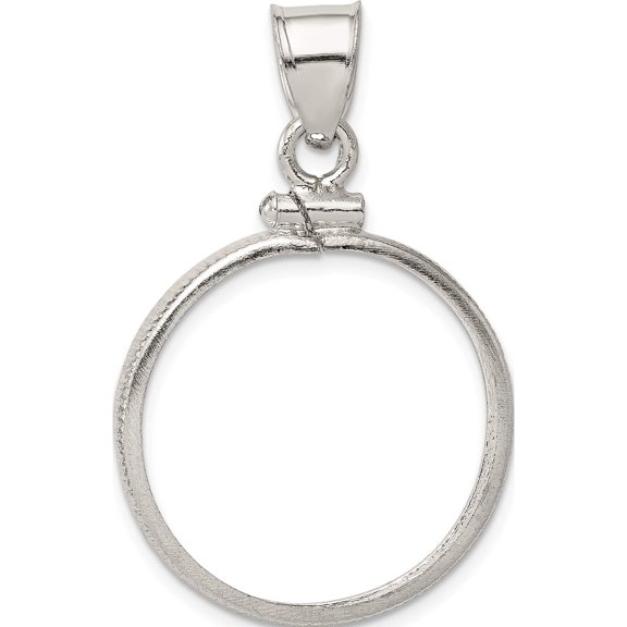 Sterling Silver 21.1 X 2mm $0.05 Screw Top Coin Polished Bezel Pendant (21.1 2) Made In United States qbp2
