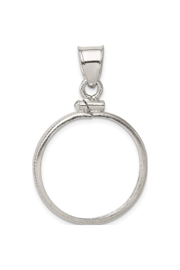 Sterling Silver 21.1 X 2mm $0.05 Screw Top Coin Polished Bezel Pendant (21.1 2) Made In United States qbp2