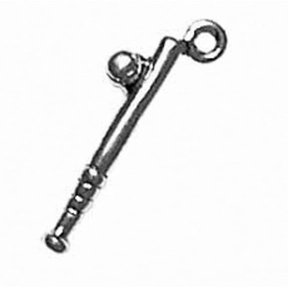 Sterling Silver 24" 1.2mm Box Chain 3D Baseball Bat And Baseball Pendant Necklace