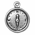 thumbnail image 1 of Sterling Silver 24" 1.2mm Box Chain 3D Compass Pointing North Pendant Necklace, 1 of 2