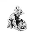 thumbnail image 1 of Sterling Silver 24" 1.2mm Box Chain 3D Gold Miner Panner Pendant Necklace, 1 of 2