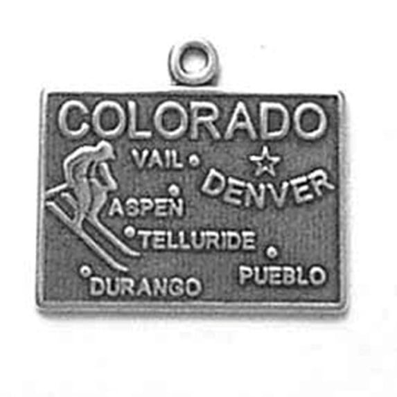 Sterling Silver 24" 1.2mm Box Chain COLORADO State Pendant Necklace