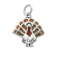 thumbnail image 1 of Sterling Silver 24" 1.2mm Box Chain Enameled Turkey Pendant Necklace, 1 of 2