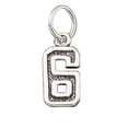 thumbnail image 1 of Sterling Silver 24" 1.2mm Box Chain Jersey Number Six 6 Pendant Necklace, 1 of 2