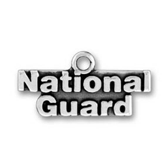 Sterling Silver 24" 1.2mm Box Chain NATIONAL GUARD Military Armed Forces Pendant Necklace