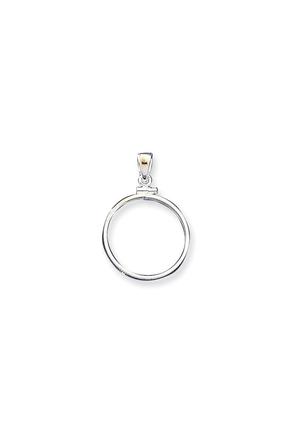 Sterling Silver 24.1 x 1.7mm $0.25 Plain Coin Bezel Pendant