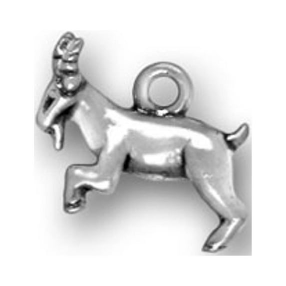 Sterling Silver 24" 1mm 3D Small Jumping Or On Hind Legs Capricorn Goat Pendant Necklace