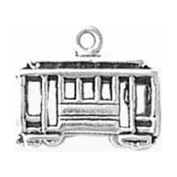 Sterling Silver 24" 1mm Box Chain 3D Cable Car Pendant Necklace