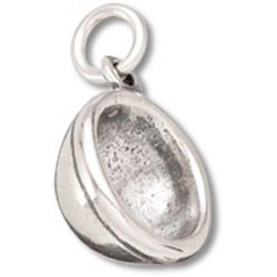 Sterling Silver 24" 1mm Box Chain 3D Ceramic Cereal Or Cooks Mixing Bowl Pendant Necklace