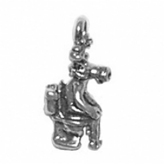 Sterling Silver 24" 1mm Box Chain 3D Mini Moose On Toilet Pendant Necklace