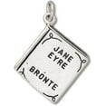 thumbnail image 1 of Sterling Silver 24" 1mm Box Chain 3D Two Sided Jane Eyre By Bronte Book Pendant Necklace, 1 of 2