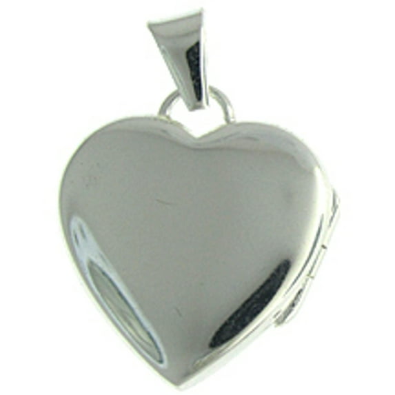 Sterling Silver 24" 1mm Box Chain Flat Plain Engravable Heart Locket Pendant Necklace