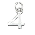 thumbnail image 1 of Sterling Silver 24" 1mm Box Chain Mini Lined Number Four 4 Pendant Necklace, 1 of 2