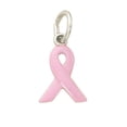 thumbnail image 1 of Sterling Silver 24" 1mm Box Chain Pink Enameled Breast Cancer Awareness Ribbon Pendant Necklace, 1 of 2