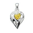 thumbnail image 1 of Sterling Silver 24" 1mm Box Chain Simulated November Birthstone Heart Pendant Necklace, 1 of 2