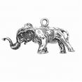 thumbnail image 1 of Sterling Silver 24" .8mm Box Chain 3D Elephant Moveable Head Pendant Necklace, 1 of 2