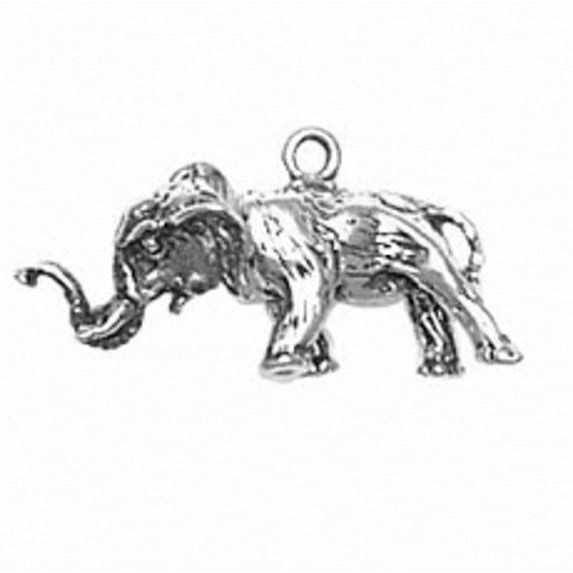 Sterling Silver 24" .8mm Box Chain 3D Elephant Moveable Head Pendant Necklace
