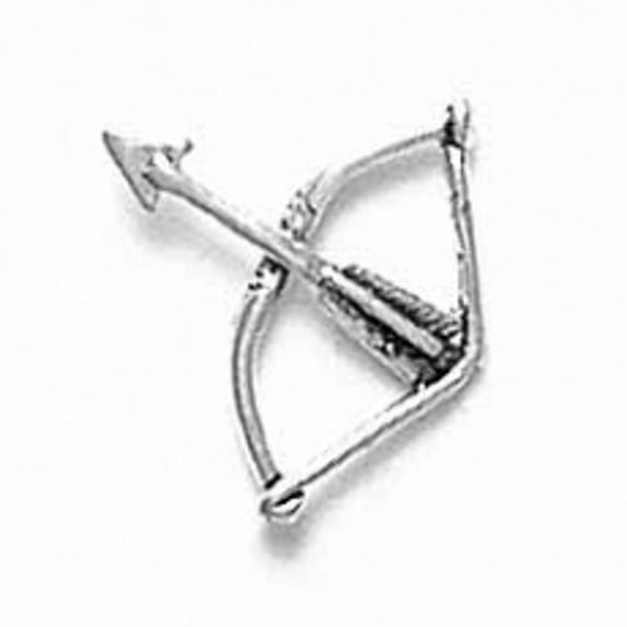 Sterling Silver 24" .8mm Box Chain 3D Indian Bow Nocked Arrow Pendant Necklace