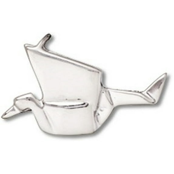 Sterling Silver 24" .8mm Box Chain 3D Japanese Origami Crane Pendant Necklace