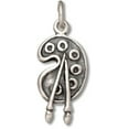 thumbnail image 1 of Sterling Silver 24" .8mm Box Chain 3D Painters Pallet And Paint Brush Pendant Necklace, 1 of 2