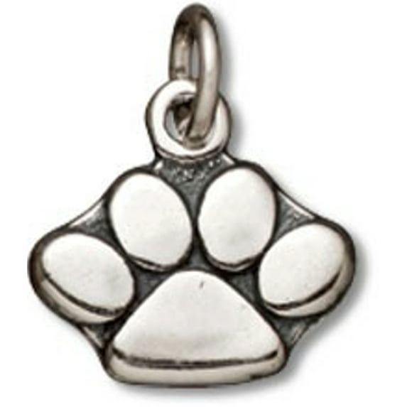 Sterling Silver 24" .8mm Box Chain Cute Dog Paw Print Pendant Necklace