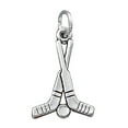 thumbnail image 1 of Sterling Silver 24" .8mm Box Chain Hockey Sticks Puck Pendant Necklace, 1 of 2