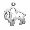 thumbnail image 1 of Sterling Silver 24" .8mm Box Chain Stencil Out Lined Buffalo Bison Pendant Necklace, 1 of 2