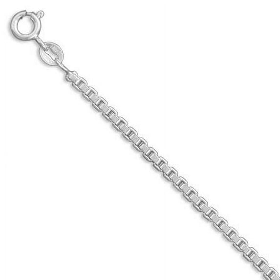 Sterling Silver 24 Inch Extra Heavy Box Chain Necklace 1.5mm Wide With Spring Ring Closure