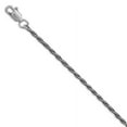 thumbnail image 1 of Sterling Silver 24 Inch Oxidized Curb Rope Chain Necklace 1mm Wide With Spring Ring Closure, 1 of 2
