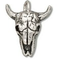 thumbnail image 1 of Sterling Silver 24" Unisex 1.5mm Box Chain 3D Bull Cow Skull Pendant Necklace Horns, 1 of 2