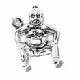thumbnail image 1 of Sterling Silver 24" Unisex 1.5mm Box Chain 3D Japanese Sumo Wrestler Pendant Necklace, 1 of 2