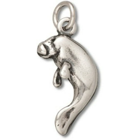 Sterling Silver 24" Unisex 1.5mm Box Chain 3D Swimming Manatee Pendant Necklace