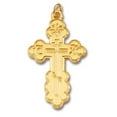 thumbnail image 1 of Sterling Silver 24 kt Gold Plated Three Barred Cross 1 1/2" Including Bail, 1 of 1