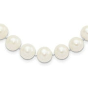 JEWELRYPOT Sterling Silver 24in 10-11mm White Freshwater Cultured Pearl Necklace.