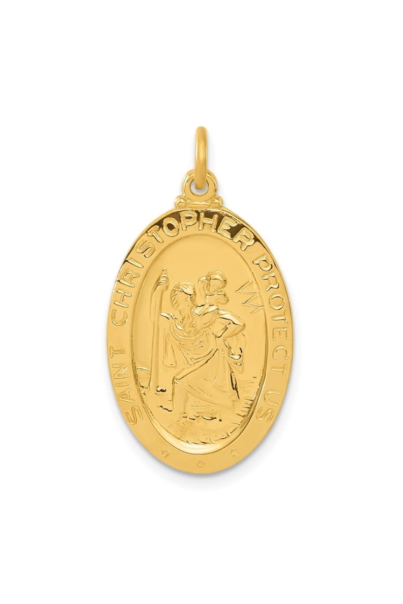 Sterling Silver 24k Gold-plated Saint Christopher Golf Medal