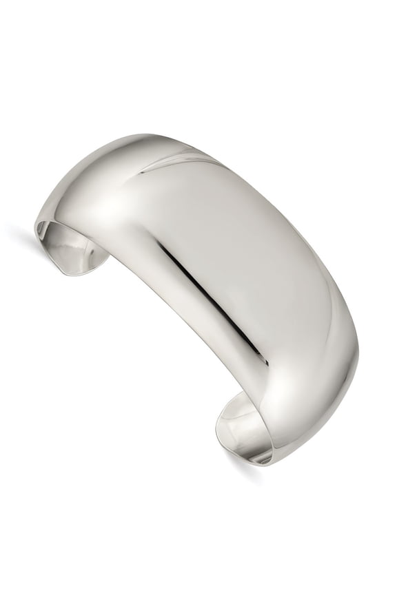 Sterling Silver 28.5mm Cuff Bangle Bracelet QB342