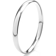 Sterling Silver 2MM High Polish Plain Dome Tarnish Resistant Comfort Fit Wedding Band Ring-8.5