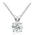 thumbnail image 1 of Sterling Silver 2ct Cubic Zirconia 8mm Round Solitaire Necklace, 1 of 2
