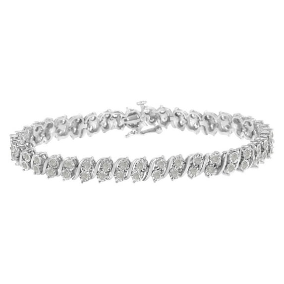 Sterling Silver 2ct TDW Diamond S Link Bracelet (I-J,I3-promo)